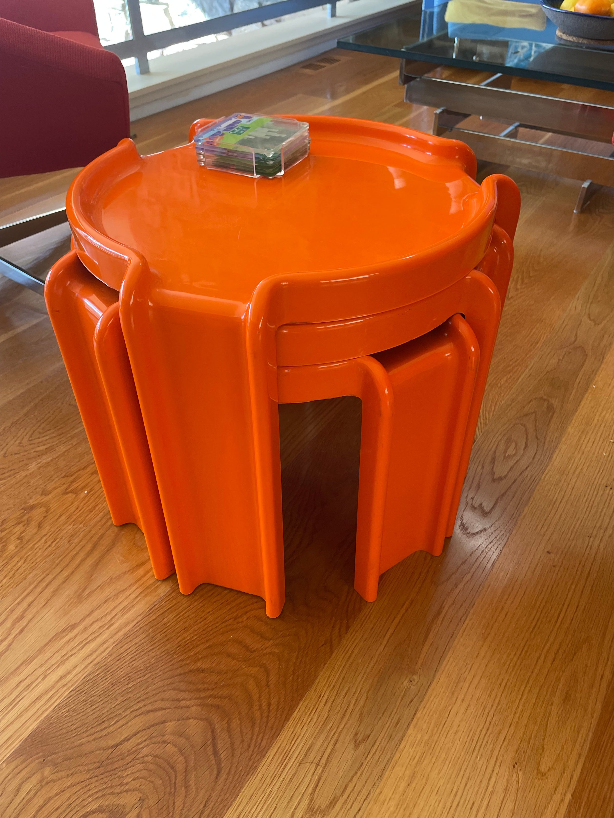 101458949 - ORANGE 3 SET STOPPINO STACKING TABLES - KARTELL